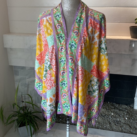 Tolani Raelyn Boho Patchwork Modal Kimono Size MP - Picture 2 of 11